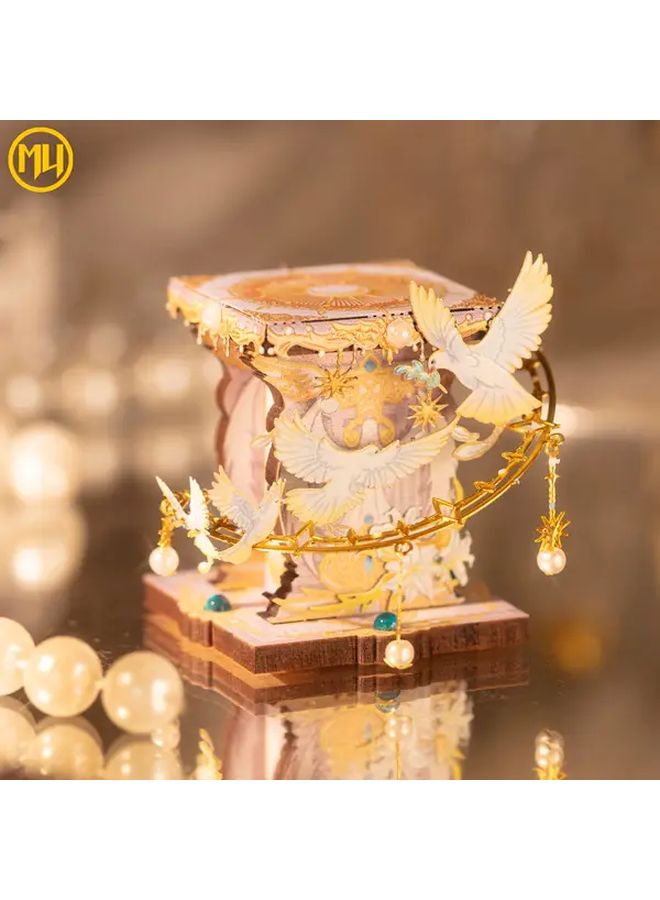 Devil Cat 3D Metal Puzzle Toy Gothic Design Golden Red Accents Educational Gift - Image 5